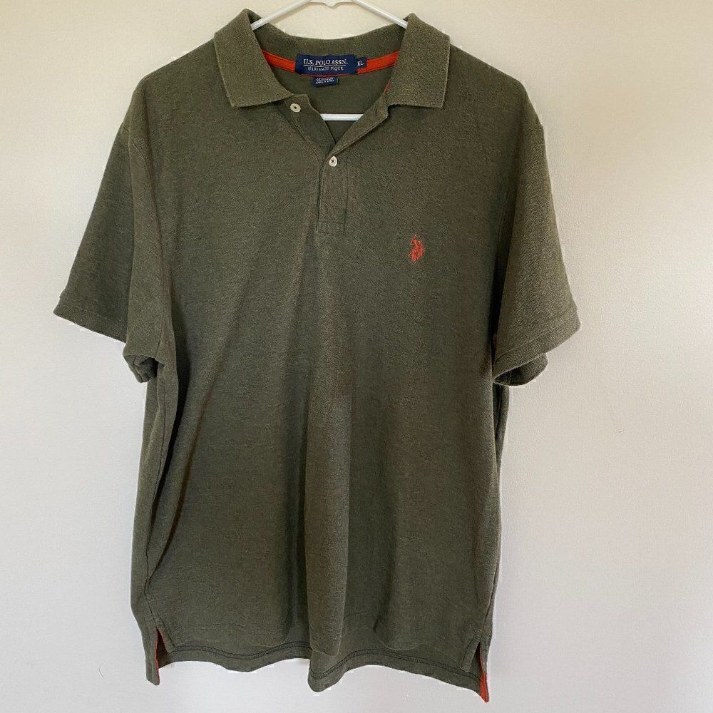 U.S. Polo Assn Men's Sports Logo Golf Polo Shirt Short Sleeves Olive X-Large